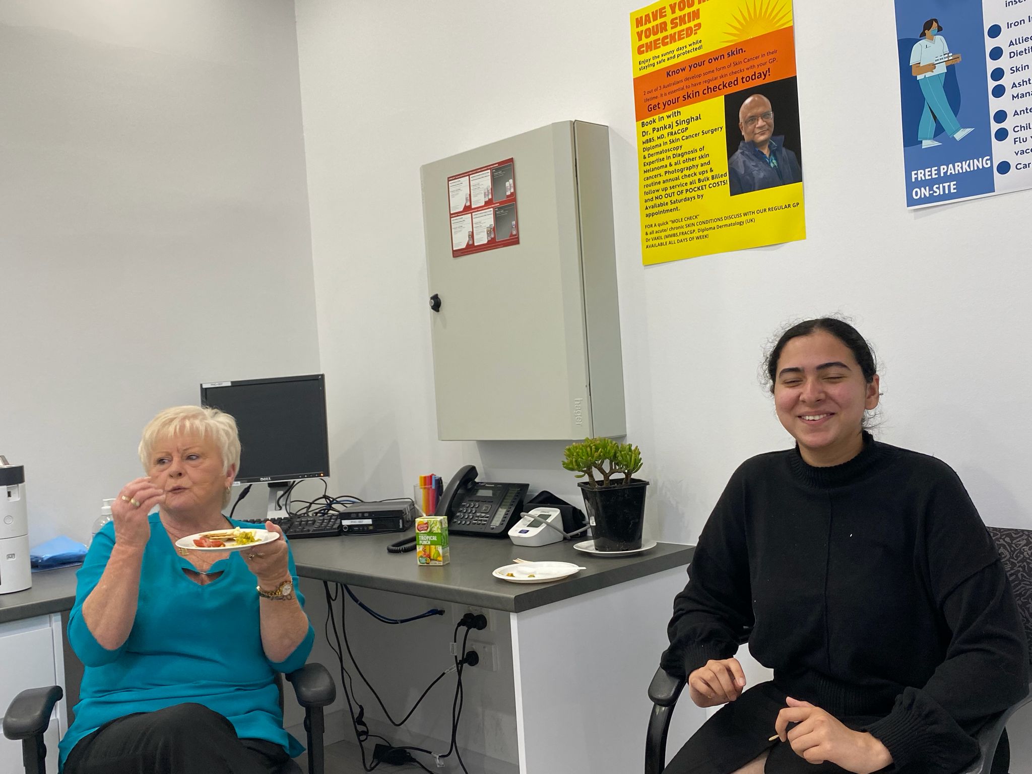 Patients enjoying morning tea together at Pioneer Health Centre
